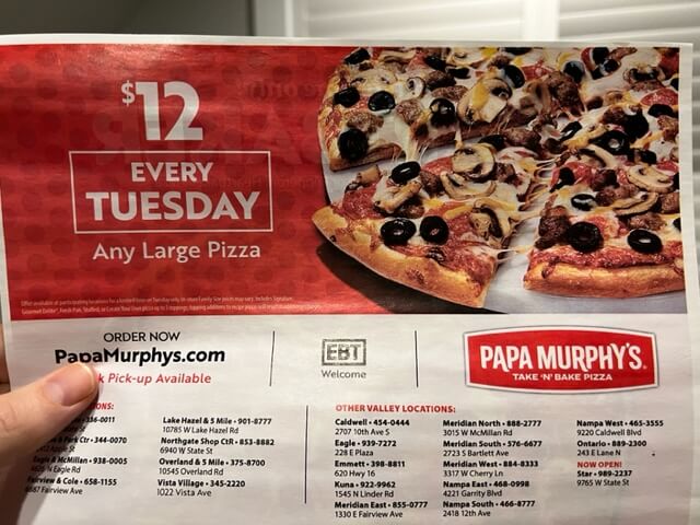 $12 every Tuesday pizza