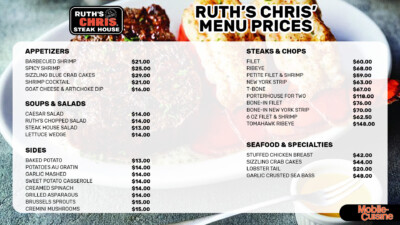 Ruth's Chris Menu Prices + Free Appetizer (2024)