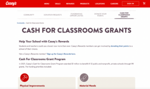 Cash for Classrooms Grants