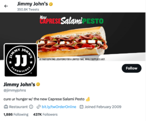 Jimmy John's on social media