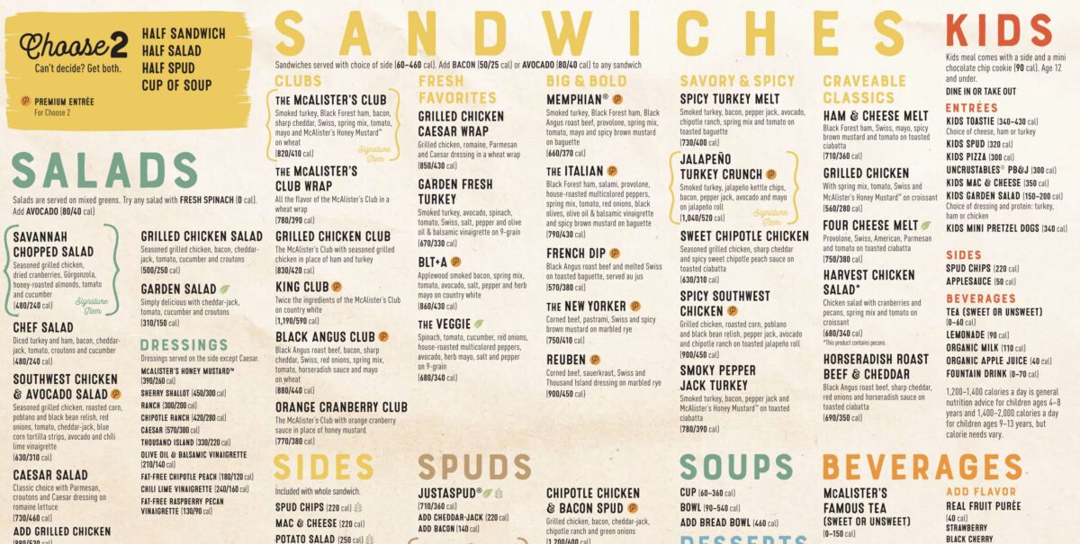 McAlister’s Deli Menu Prices + Free Tea Offer (2024)