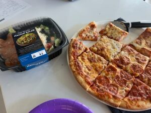 pizza and Italian salad