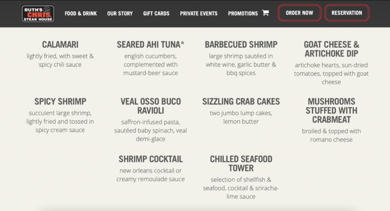 Ruth's Chris Menu Prices + Free Appetizer (2024)