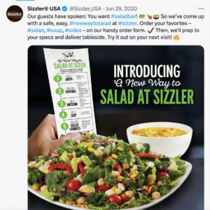 Salad at Sizzler. 