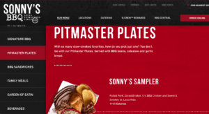 Sonny's BBQ pitmaster platter menu 