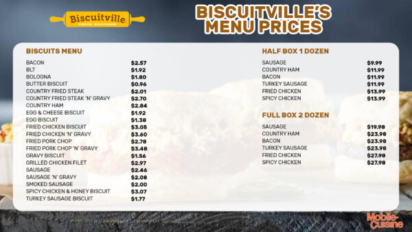 Biscuitville Menu Prices + 
