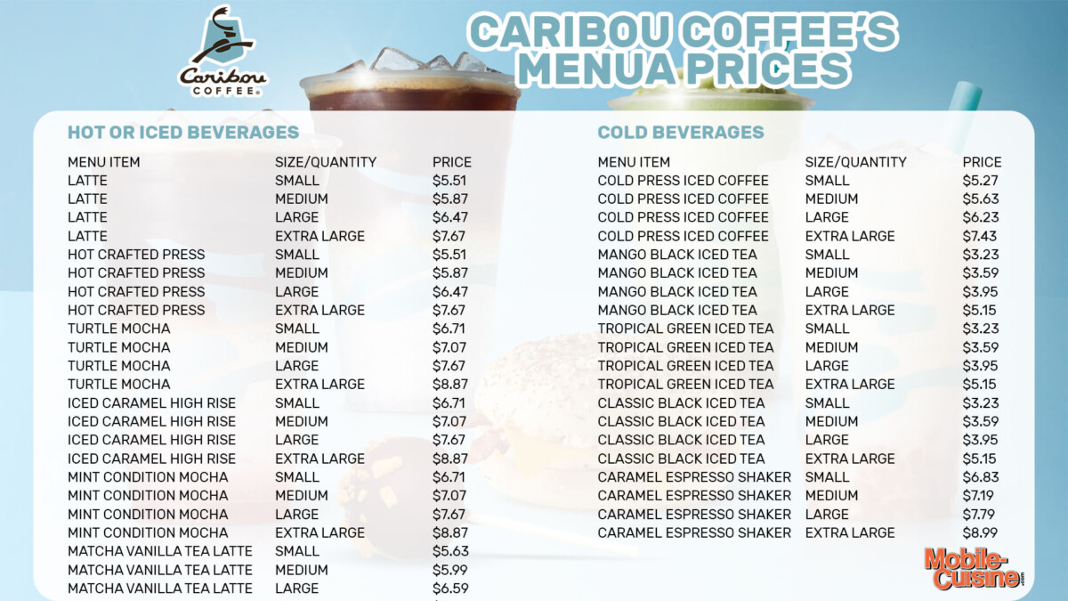 Caribou Coffee Menu Prices + Free Coffee Offer (2024)