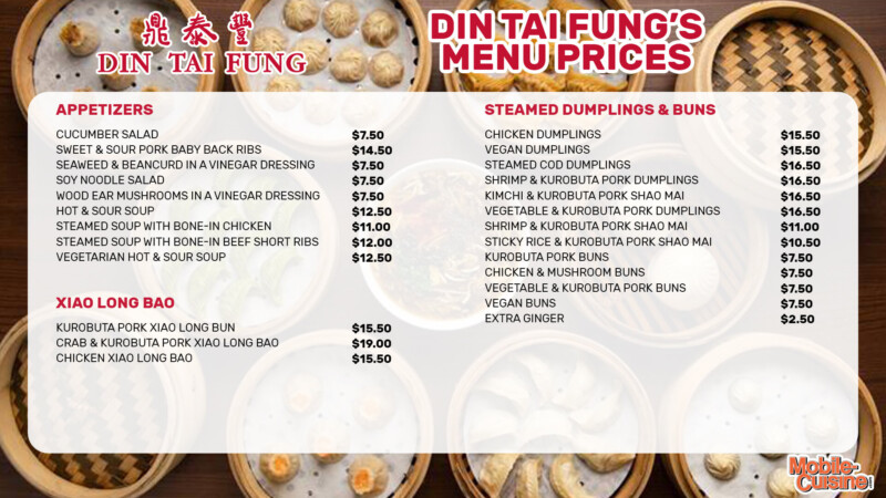 Updated Din Tai Fung Menu Prices + Specialties (2023)
