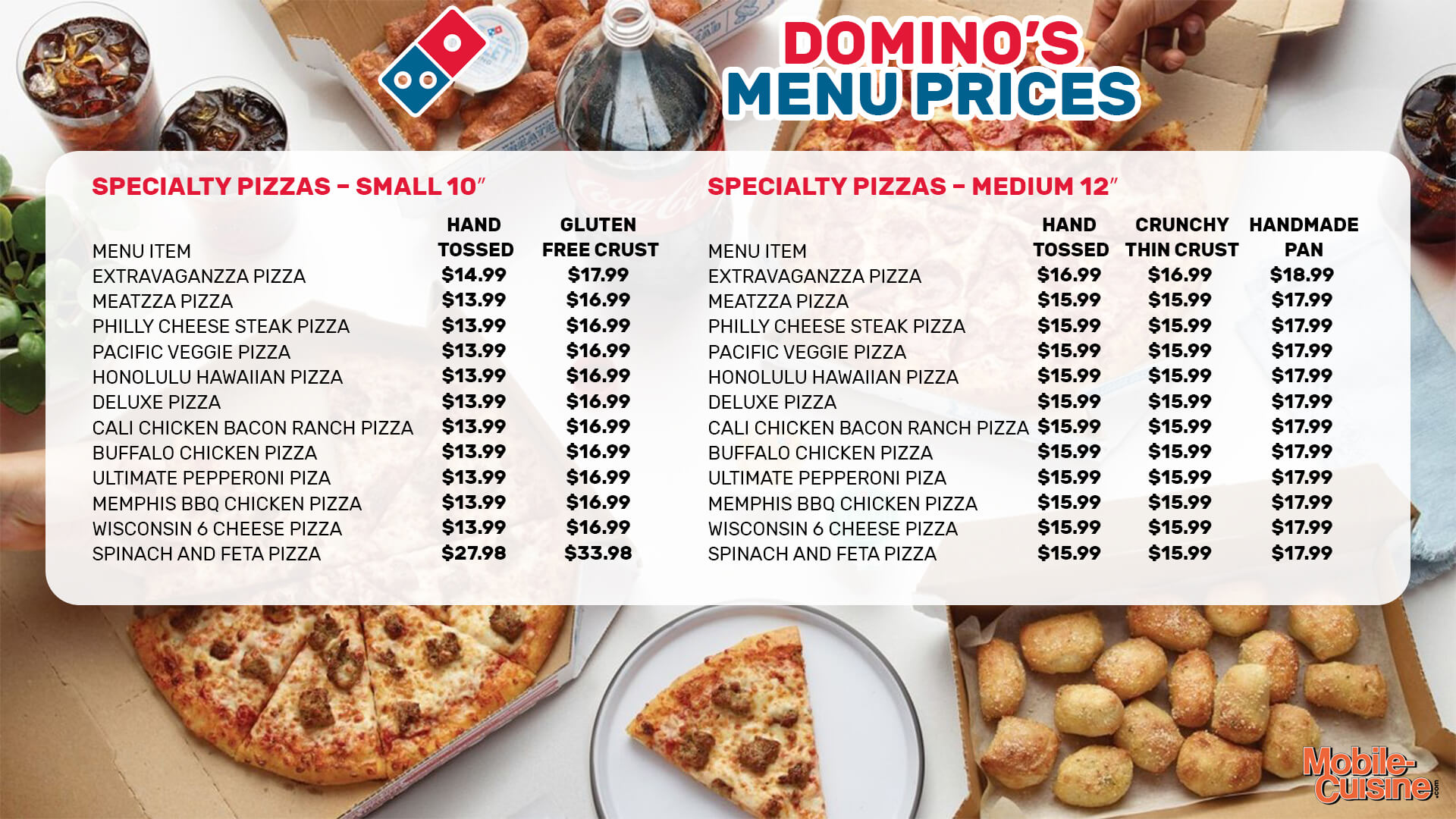 Domino-menu-prices