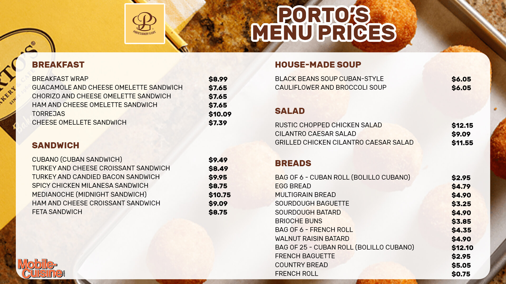 Porto-menu-prices