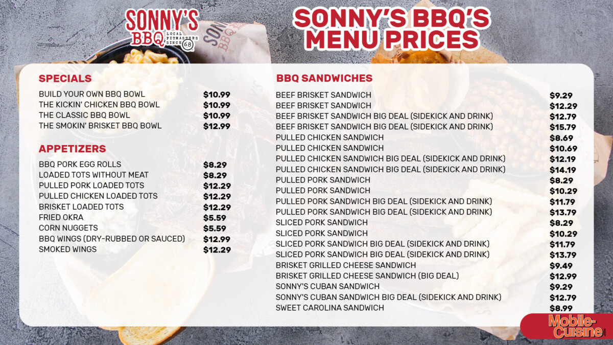 Sonny’s BBQ Menu Prices + 5 Off Coupon (2023)