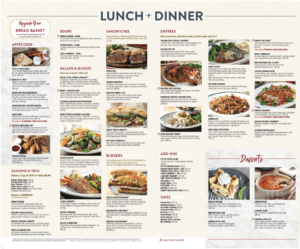 Lunch and Dinner Menu at Mimi's Cafe. 