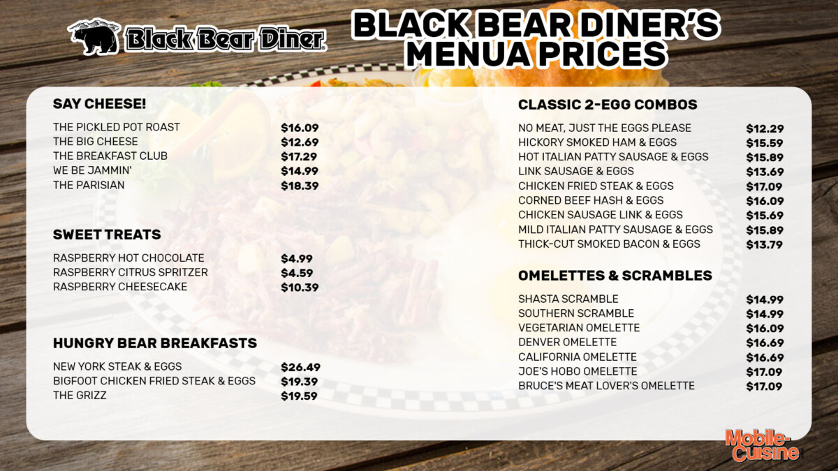 black bear diner menu simi valley price