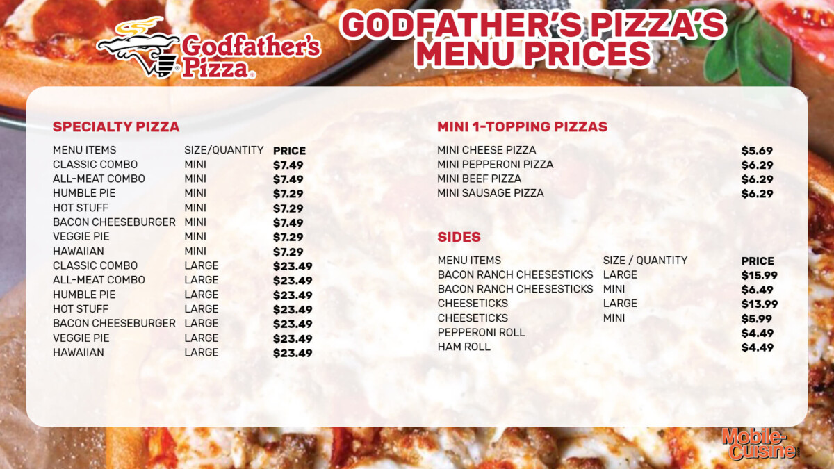 Godfather's Pizza Menu Prices + New Coupons (2023)