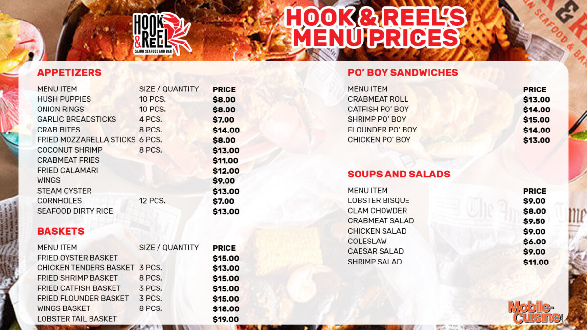 Hook & Reel Menu Prices & Happy Hour Deals (2023)
