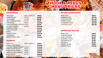 Hook & Reel Menu Prices & Happy Hour Deals (2024)