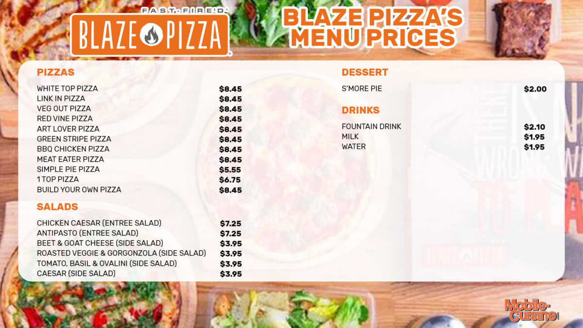 Blaze Pizza Menu Prices & 5 Off Coupon (2023)