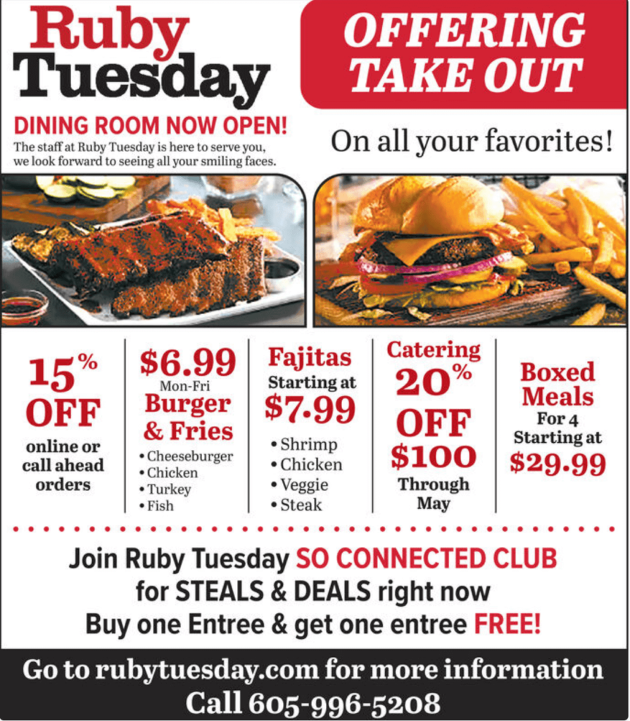 Full Ruby Tuesday Menu Prices & Garden Bar (2024)