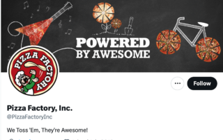 pizza factory social media